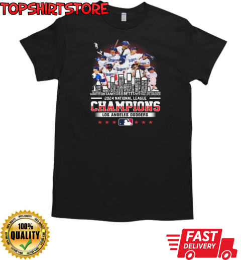 Los Angeles Dodgers Baseball National League Champions 2024 All Name Players Skyline T-Shirt Classic Men's T-shirt