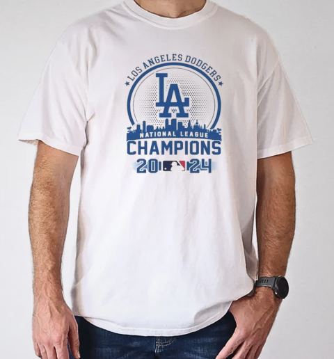 Los Angeles Dodgers National League Skyline Champions 2024 T-Shirt Classic Men's T-shirt