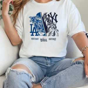 Los Angeles Dodgers vs. New York Yankees '47 Ash 2024 World Series Matchup Split T-Shirt Classic Women's T-shirt