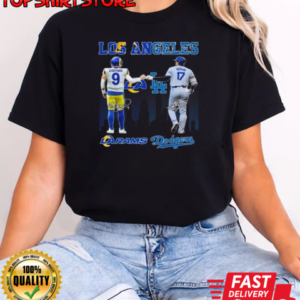 Los Angeles Rams Los Angeles Dodgers The Rivals In The City 2024 Signatures T-Shirt Classic Women's T-shirt