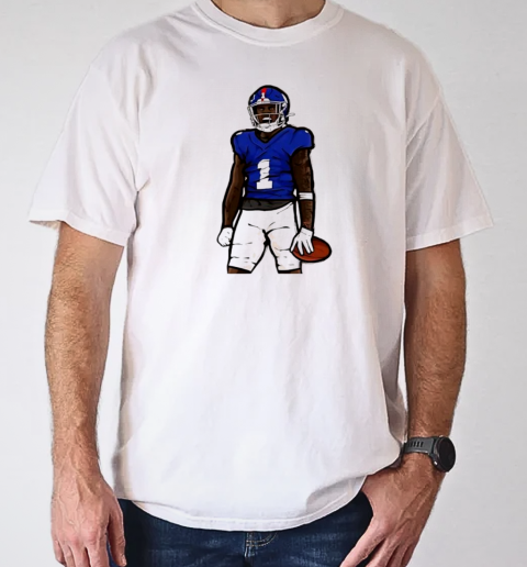 Malik Nabers Celebration Cartoon Football Design T-Shirt Classic Men's T-shirt