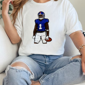 Malik Nabers Celebration Cartoon Football Design T-Shirt Classic Women's T-shirt