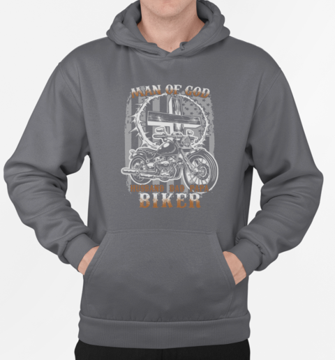 Man Of God Husband Dad Papa Biker T-Shirt Unisex Hoodie