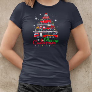 Merry Christmas Firetruck Tree Christmas Firefighter T-Shirt Classic Women's T-shirt