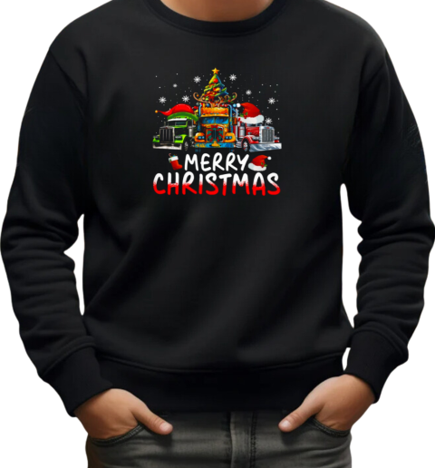 Merry Christmas Truckers Looks Bright Christmas Trucker T-Shirt Unisex Sweatshirt