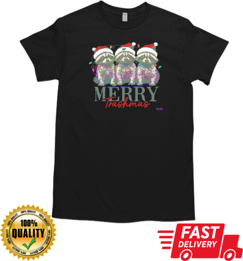 Merry Trashmas Christmas raccoon Santa hat T-Shirt Classic Men's T-shirt