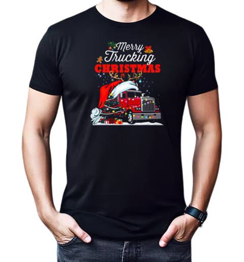 Merry Truckin Christmas Trucker T-Shirt Classic Men's T-shirt