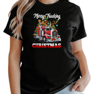 Merry Trucking Christmas Funny Trucker With Reindeer On Head T-Shirt Classic Women's T-shirt