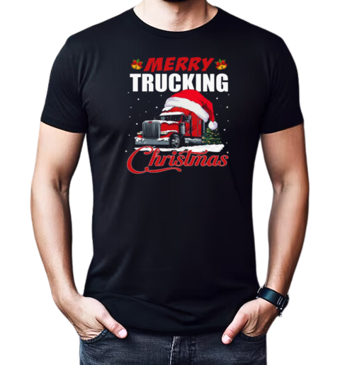 Merry Trucking Christmas Interesting Xmas Trucker T-Shirt Classic Men's T-shirt