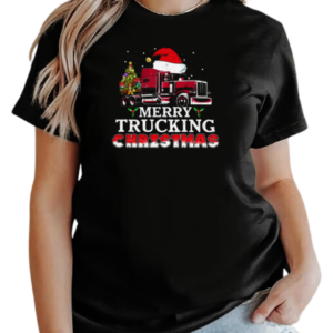 Merry Trucking Christmas Santa Hat T-Shirt Classic Women's T-shirt