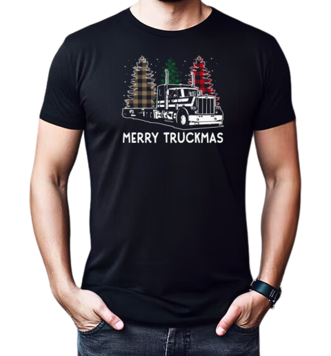 Merry Truckmas Christmas Tree ELF Santa Leopard T-Shirt Classic Men's T-shirt