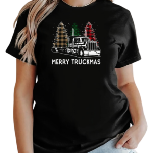 Merry Truckmas Christmas Tree ELF Santa Leopard T-Shirt Classic Women's T-shirt