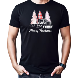 Merry Truckmas Pin Christmas Tree Cute Christmas Trucker T-Shirt Classic Men's T-shirt