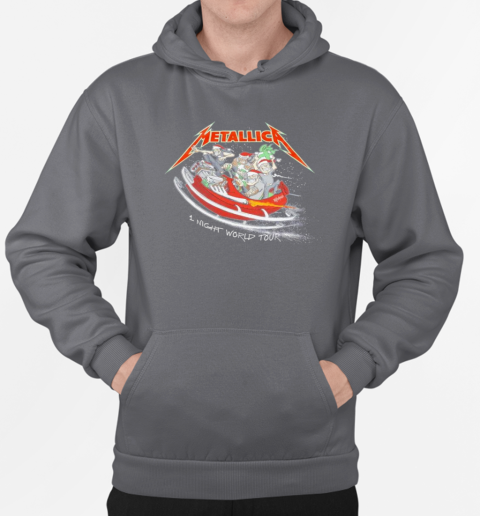 Metallica Sleigh Holiday 1 Night World Tour Christmas T-Shirt Unisex Hoodie