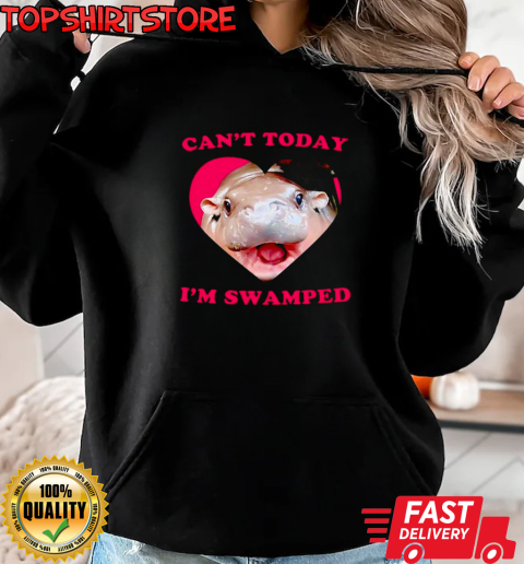 Moo Deng can't today I'm swamped T-Shirt Unisex Hoodie