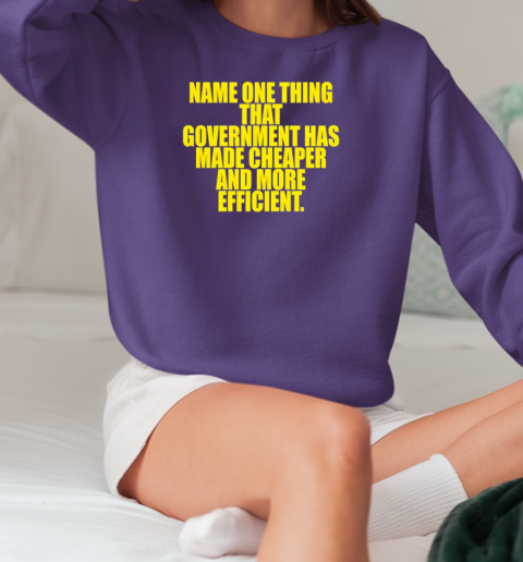 Name one thing that government has made cheaper and more efficient T-Shirt Unisex Sweatshirt