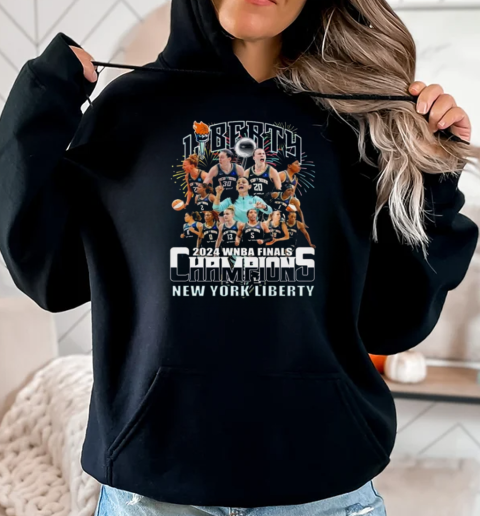 New York Liberty 2024 WNBA Finals Champions Celebrating Fireworks T-Shirt Unisex Hoodie