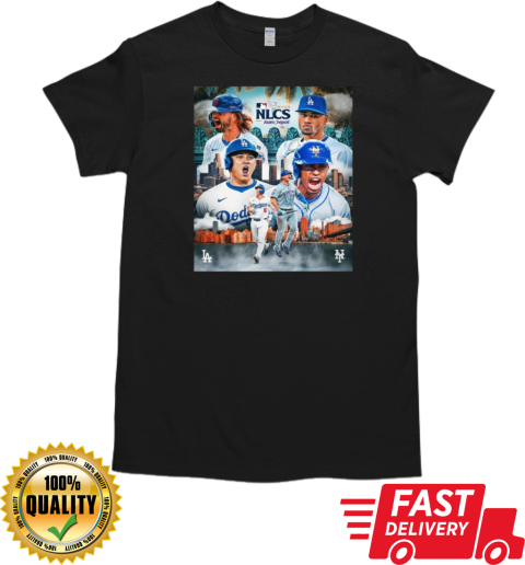 New York Mets vs Los Angeles Dodgers 2024 NLCS Collage MLB T-Shirt Classic Men's T-shirt