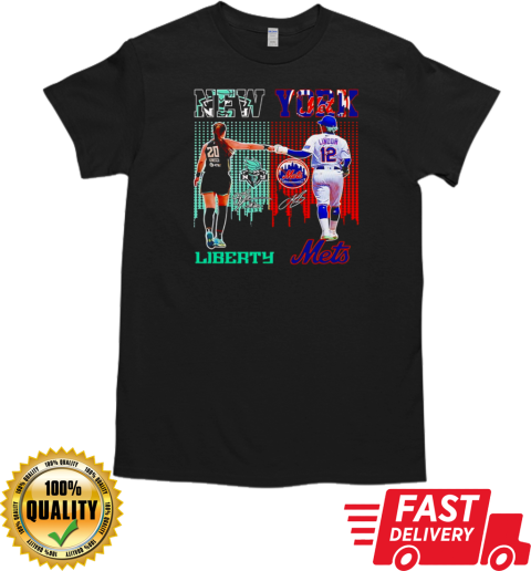 New York Sabrina Ionescu Liberty Francisco Lindor Mets signatures T-Shirt Classic Men's T-shirt