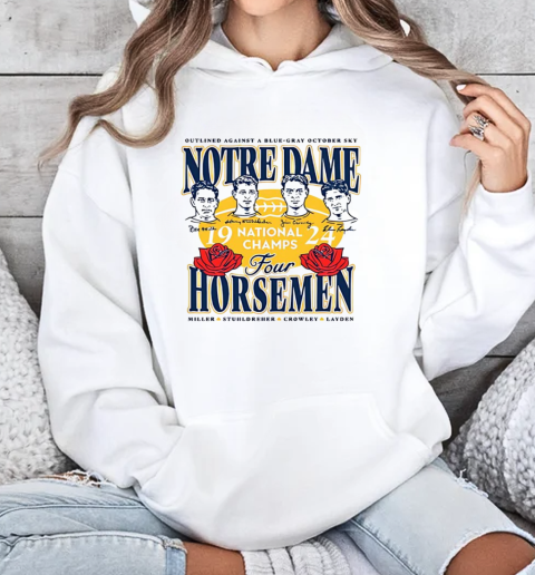 Notre Dame FIghting Irish 1924 National Champs Four Horsemen T-Shirt Unisex Hoodie