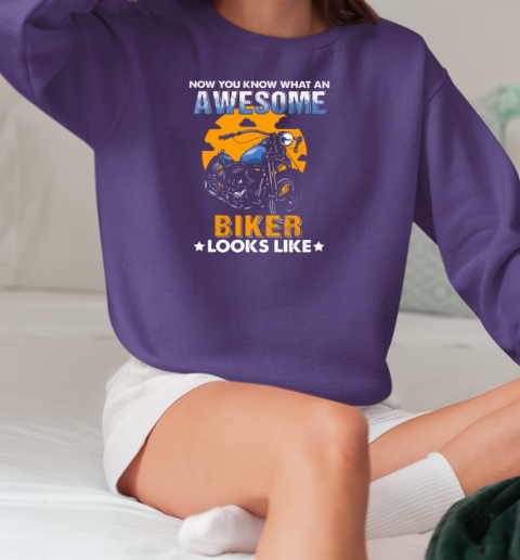 Now You Know What An Awesome Biker Looks Like T-Shirt Unisex Sweatshirt