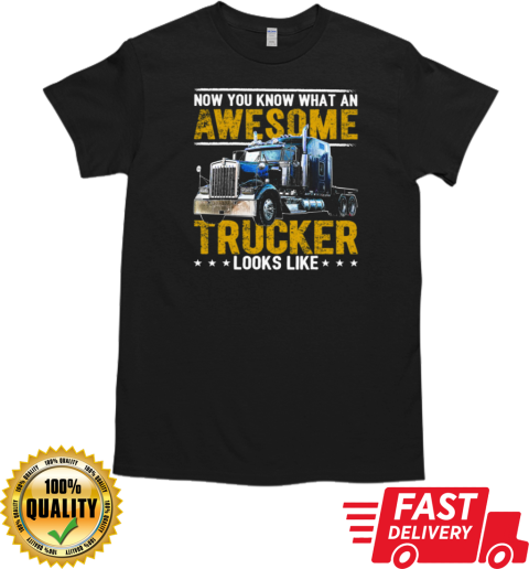 Now You Know What An Awesome Trucker Looks Like T-Shirt Classic Men's T-shirt