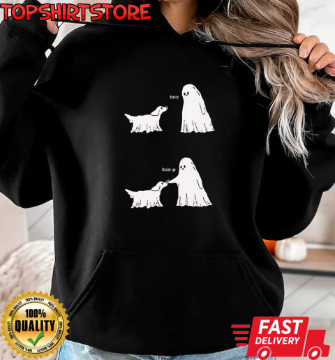 Official Ghost touch the dog boo boo p Halloween T-Shirt Unisex Hoodie