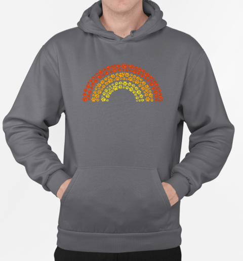 Pawtumn colors rainbow of paw prints T-Shirt Unisex Hoodie