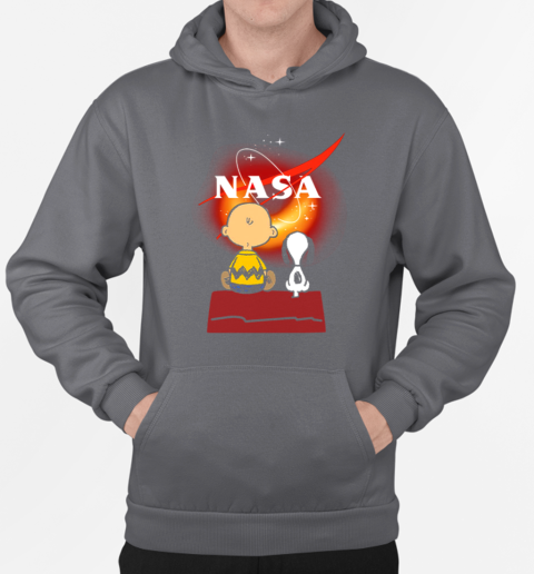 Peanuts Charlie Brown And Snoopy NASA T-Shirt Unisex Hoodie