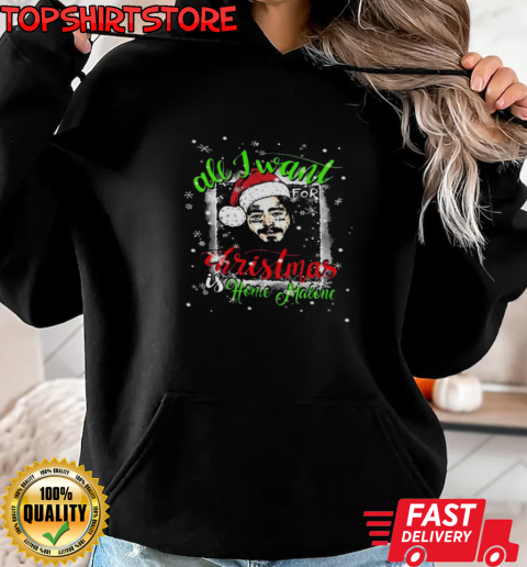 Post Malone Home Alone Malone Congratulations Christmas 2024 T-Shirt Unisex Hoodie