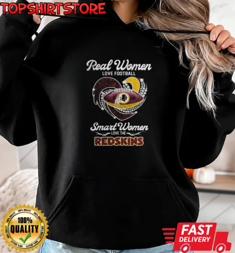 Real Women Love Football Smart Women Love The Washington Commanders T-Shirt Unisex Hoodie