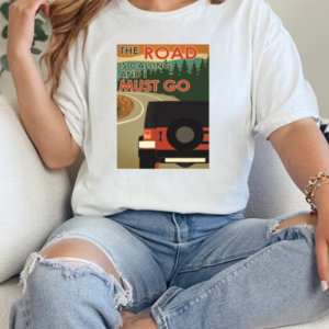 Red Jeep Car The Road Is Calling And I Must Go Poster T-Shirt Classic Women's T-shirt