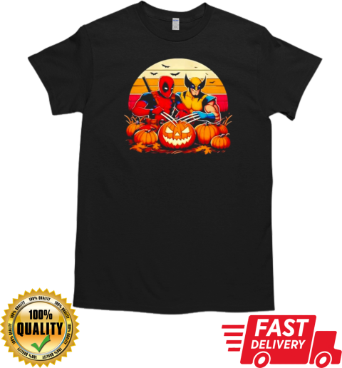 Retro Deadpool and Wolverine Halloween T-Shirt Classic Men's T-shirt