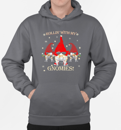 Rollin With My Gnomies Cool Chirstmas Biker T-Shirt Unisex Hoodie