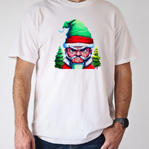 Santa Claus Illustration Drinking Hot Cocoa T-Shirt Classic Men's T-shirt