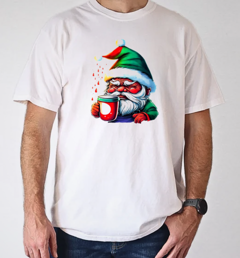 Santa Claus holding a coffee cup T-Shirt Classic Men's T-shirt