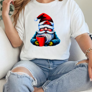 Santa Claus with Red Mug Christmas T-Shirt Classic Women's T-shirt