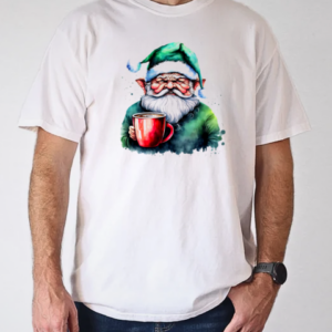 Santa Claus with a Cup of Coffee T-Shirt Classic Men's T-shirt