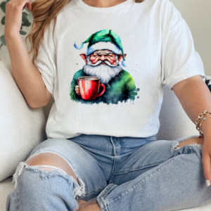 Santa Claus with a Cup of Coffee T-Shirt Classic Women's T-shirt