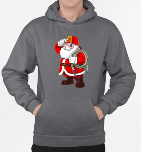 Santa Firefighter Christmas T-Shirt Unisex Hoodie