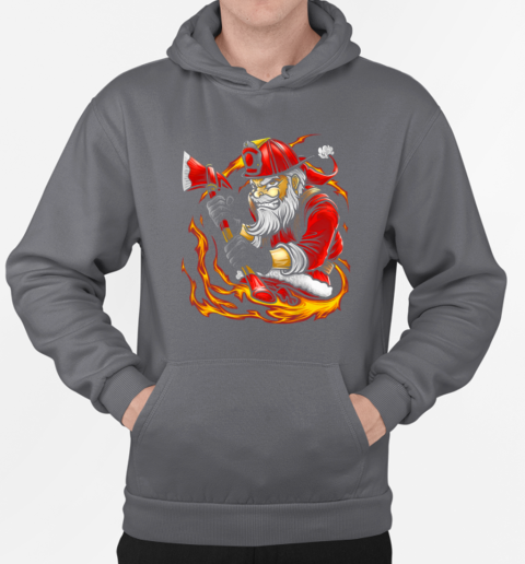 Santa Firefighter T-Shirt Unisex Hoodie