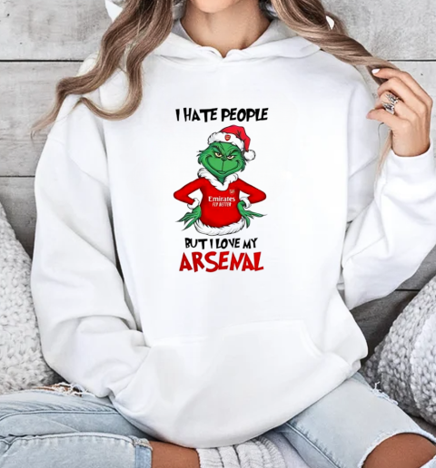 Santa Grinch I hate people but I love my Arsenal 2024 T-Shirt Unisex Hoodie