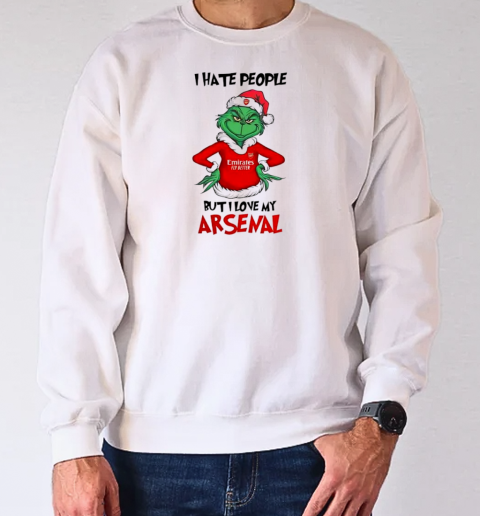 Santa Grinch I hate people but I love my Arsenal 2024 T-Shirt Unisex Sweatshirt