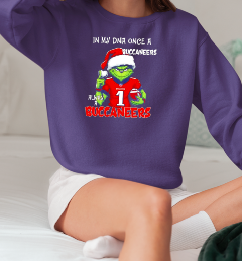 Santa Grinch in my DNA once a Buccaneers alway a Tampa Bay Buccaneers Christmas T-Shirt Unisex Sweatshirt