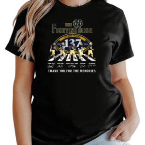 The Notre Dame Fighting Irish 1887 2024 Signature Thank You For The Memories Walking Signatures T-Shirt Classic Women's T-shirt