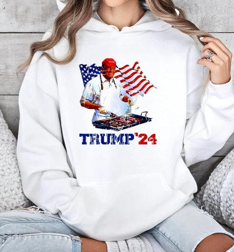 Trump 2024 BBQ the art of the Grill US flag T-Shirt Unisex Hoodie