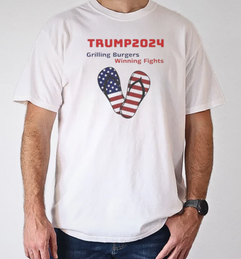 Trump 2024 Grilling Burgers Winning Fights T-Shirt Classic Men's T-shirt