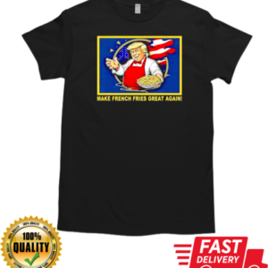 Trump funny make fries great again US flag cartoon design T-Shirt Classic Men's T-shirt