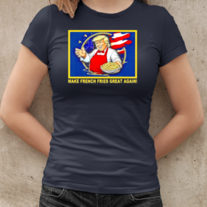 Trump funny make fries great again US flag cartoon design T-Shirt Classic Women's T-shirt