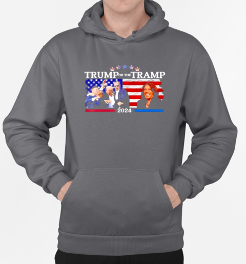 Trump or the Tramp 2024 vote president Trump Vance 2024 US flag T-Shirt Unisex Hoodie